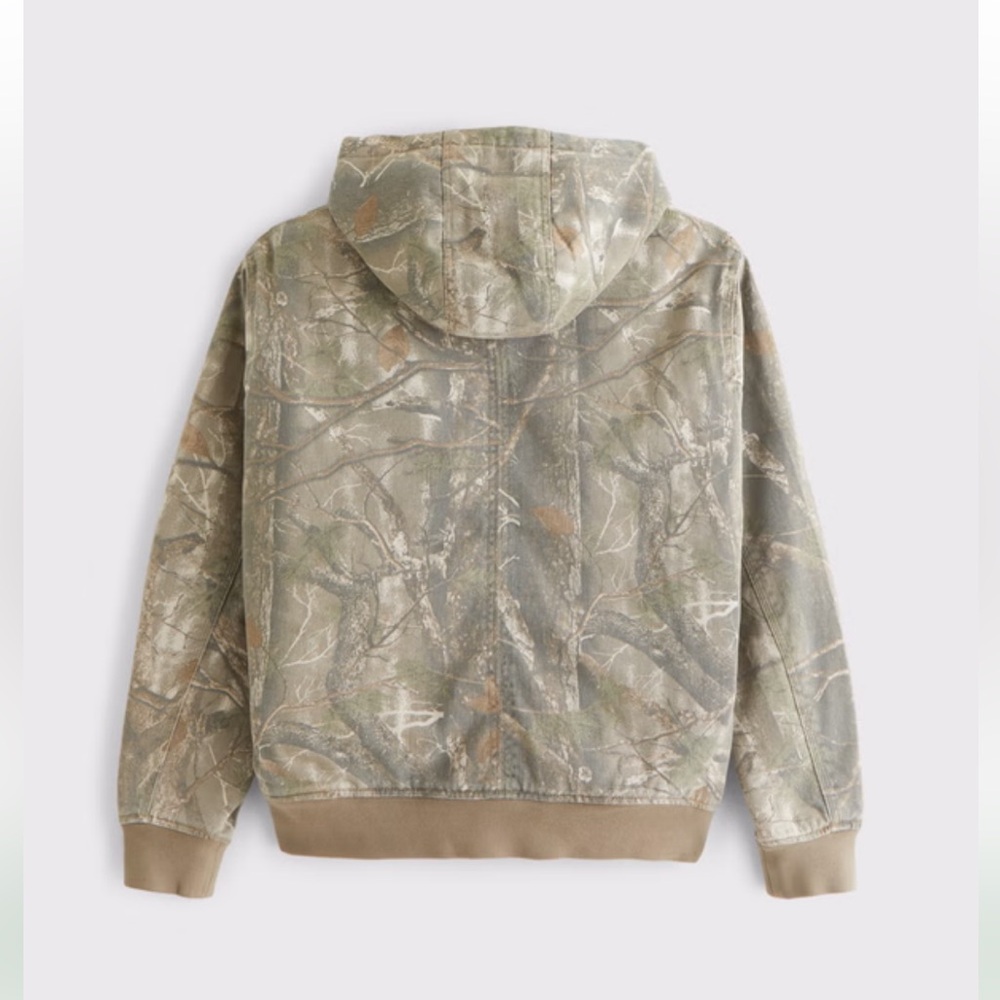 Abercrombie & Fitch camo hooded workwear bomber jacket - Picture 2 of 3